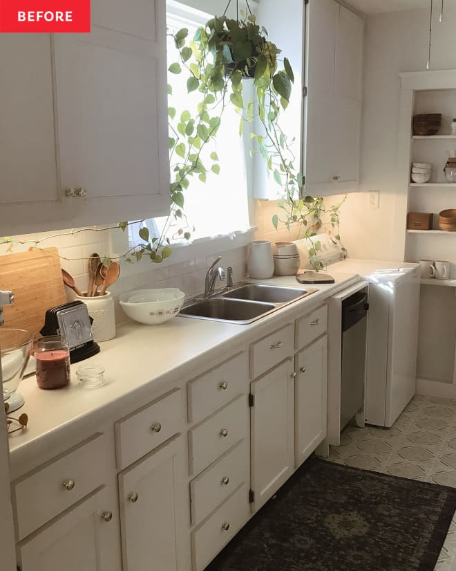 Before & After: A “Bright White” Kitchen Gets a Warm, Cottage-Inspired Update for Only $600