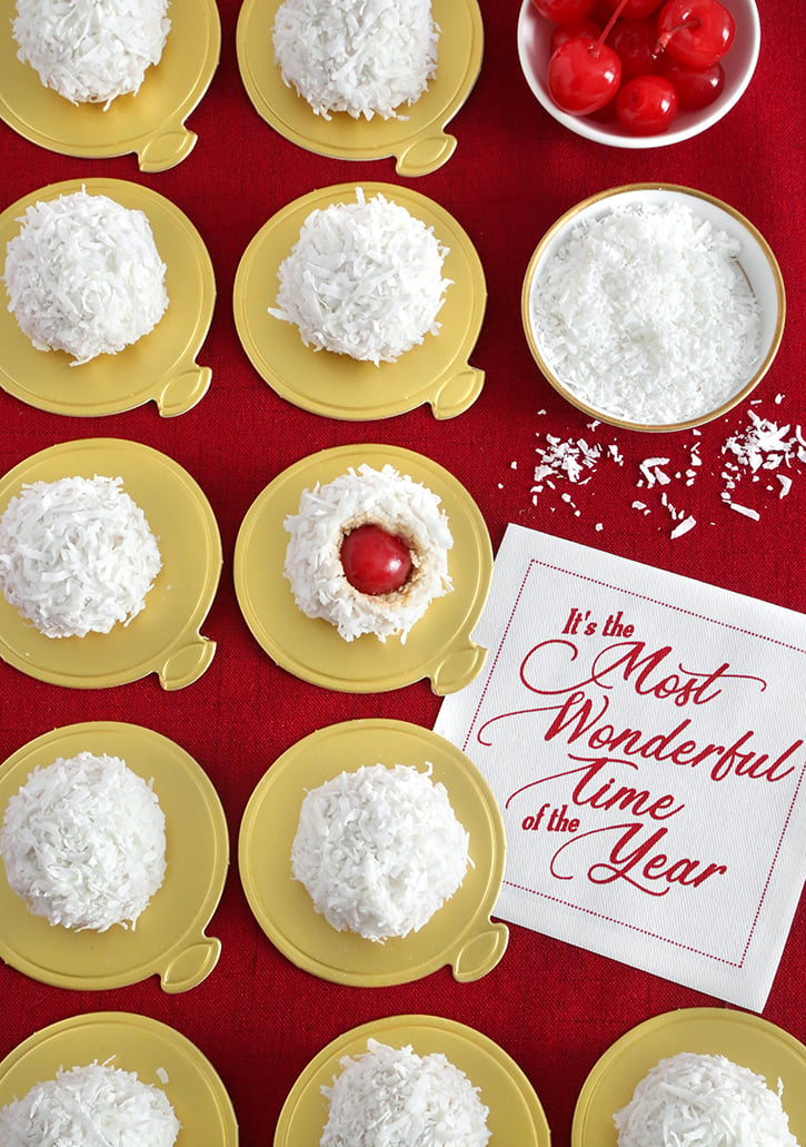 Cherry Snowball Cookies